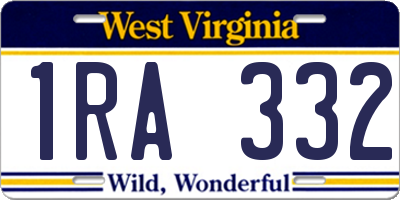 WV license plate 1RA332