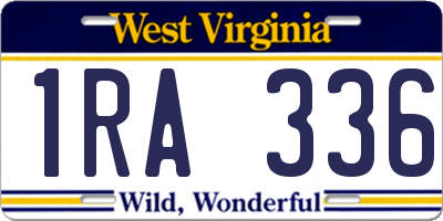 WV license plate 1RA336