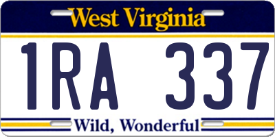 WV license plate 1RA337