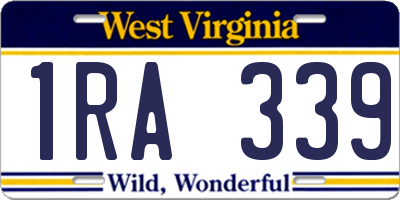 WV license plate 1RA339