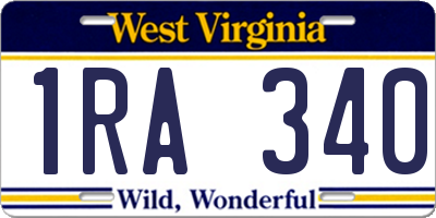 WV license plate 1RA340