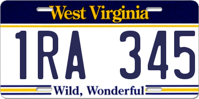 WV license plate 1RA345