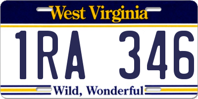 WV license plate 1RA346
