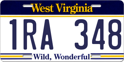 WV license plate 1RA348