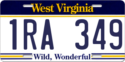 WV license plate 1RA349
