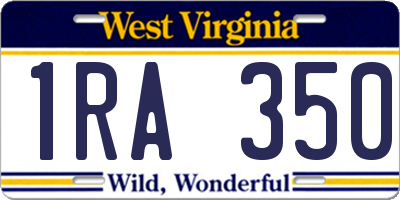 WV license plate 1RA350