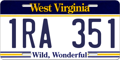 WV license plate 1RA351
