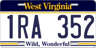 WV license plate 1RA352