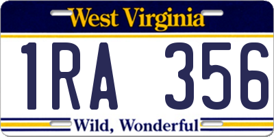 WV license plate 1RA356