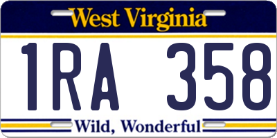 WV license plate 1RA358