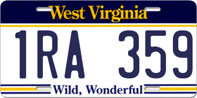 WV license plate 1RA359