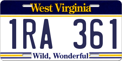 WV license plate 1RA361