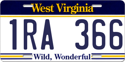 WV license plate 1RA366
