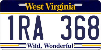 WV license plate 1RA368