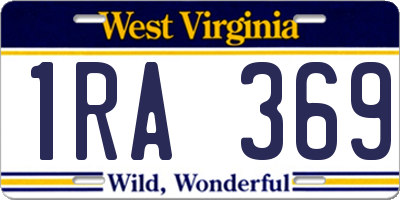 WV license plate 1RA369