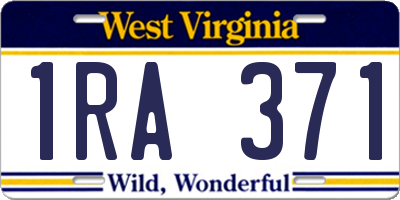 WV license plate 1RA371