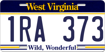 WV license plate 1RA373