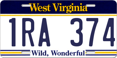 WV license plate 1RA374