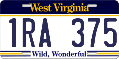 WV license plate 1RA375