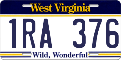 WV license plate 1RA376