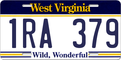 WV license plate 1RA379