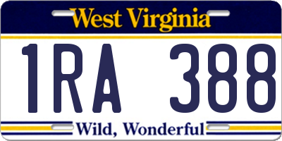 WV license plate 1RA388