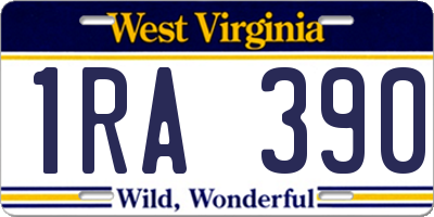 WV license plate 1RA390