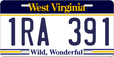 WV license plate 1RA391