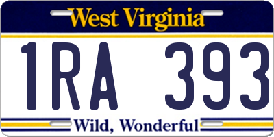 WV license plate 1RA393