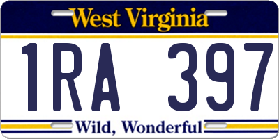 WV license plate 1RA397