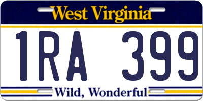 WV license plate 1RA399