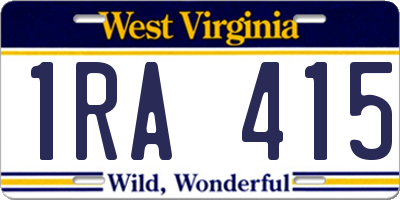 WV license plate 1RA415