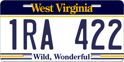 WV license plate 1RA422