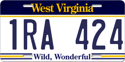 WV license plate 1RA424
