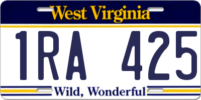WV license plate 1RA425