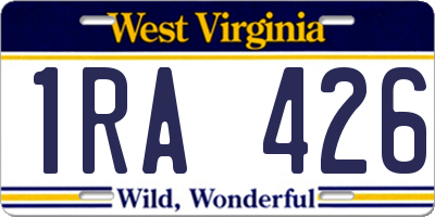 WV license plate 1RA426