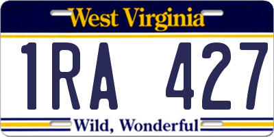WV license plate 1RA427