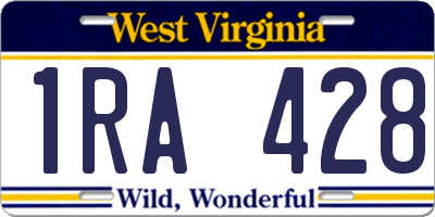 WV license plate 1RA428