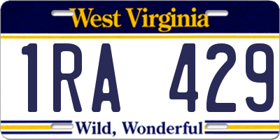WV license plate 1RA429