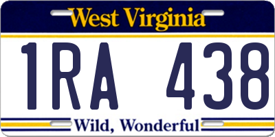 WV license plate 1RA438