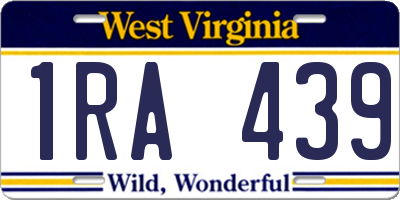WV license plate 1RA439