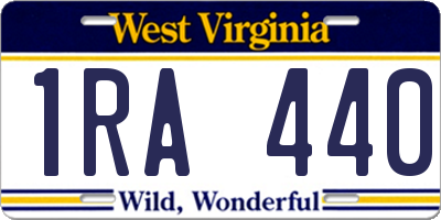 WV license plate 1RA440
