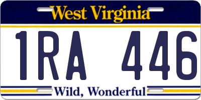 WV license plate 1RA446