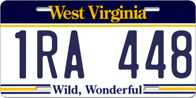 WV license plate 1RA448