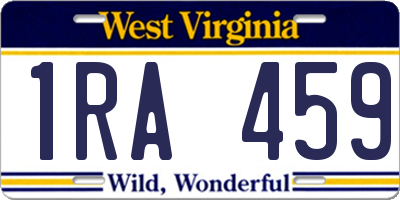 WV license plate 1RA459