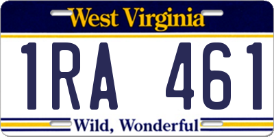 WV license plate 1RA461