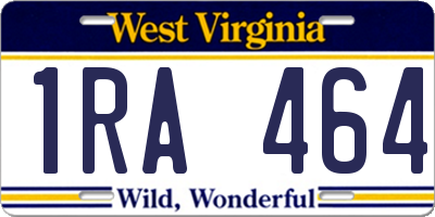 WV license plate 1RA464