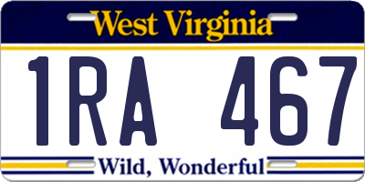 WV license plate 1RA467