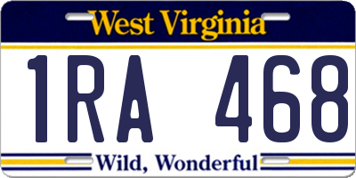 WV license plate 1RA468