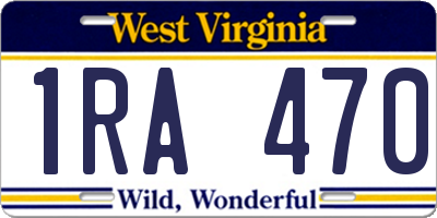 WV license plate 1RA470